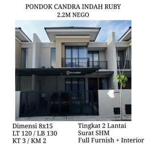 Dijual Rumah Pondok Tjandra Indah Cluster Ruby Sidoarjo Waru Siap Huni Minimalis Nego - Sidoarjo