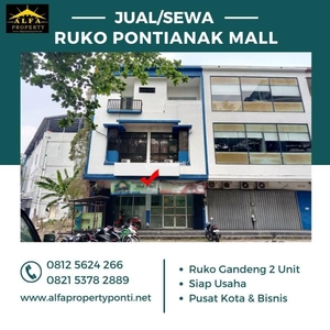 Disewakan Ruko 3 Lantai LT 10x24 Komplek Pontianak Mall - Kota Pontianak