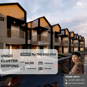 Jual Rumah 2 Lantai Tipe 55/60 3KT 2KM Di BSD Bebas Banjir - Tangerang Selatan Banten