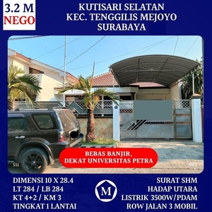 Jual Rumah Bekas Luas 10x28,4m Nego Kutisari Selatan Harga Nego Bebas Banjir Row Jalan Lebar - Surabaya