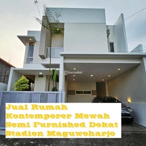 Jual Rumah Kontemporer Mewah Semi Furnished Baru Tipe 185/120 Dekat Stadion Maguwoharjo - Sleman Yogyakarta