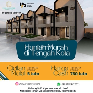 Jual Rumah Murah Baru 3KT 2KM Hanya Uniqo Cluster Serpong- Tangerang Selatan Banten
