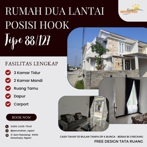 Jual Rumah Perumahan Ngawi 2 Lantai Tipe 88 Posisi Hook - Ngawi Jawa Timur