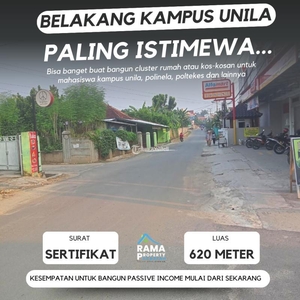 Jual Tanah Luas 15x41 meter Murah Belakang Kampus Unila Rajabasa - Bandar Lampung
