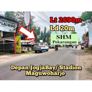 Jual Tanah Luas 2.690m Jalan Utama Depan Jogjabay Selatan Stadion Maguwoharjo Dekat Kampus Sanata Dharma Paingan – Sleman