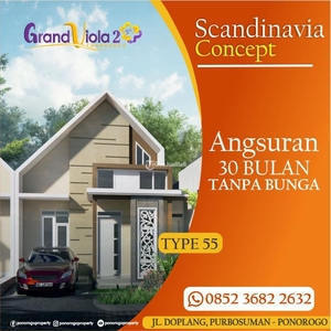 Promo Dijual Rumah Baru Termurah di Grand Viola II Townhouse - Ponorogo Jawa Timur