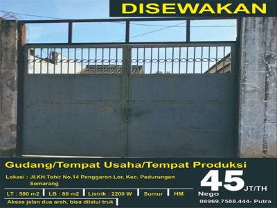 Disewakan Gudang/Tempat Usaha/Tempat Produksi