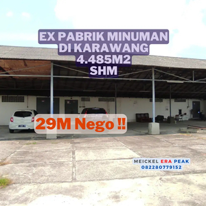 DIJUAL Pabrik Ex minuman di karawang, 4.485m2, SHM