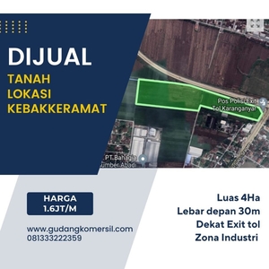 Dijual Tanah Industri Pergudangan 4 Ha Berlimbah Karanganyar!