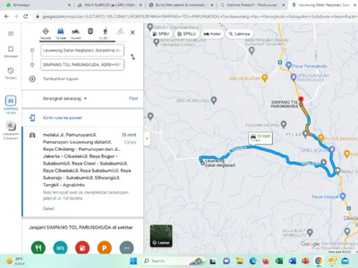 DIJUAL TANAH LOKASI STRATEGIS HANYA 15 MENIT DARI TOL PARUNGKUDA