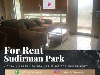 Disewakan Apartement Sudirman Park 3BR+1 Full Furnished Lantai Rendah