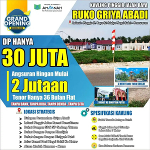 JUAL KAVLING RUKO STRATEGIS PINGGIR JALAN UTAMA