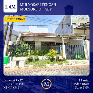 Rumah Hitung Tanah Mulyosari Tengah Murah Area Depan dkt Kenjeran MERR