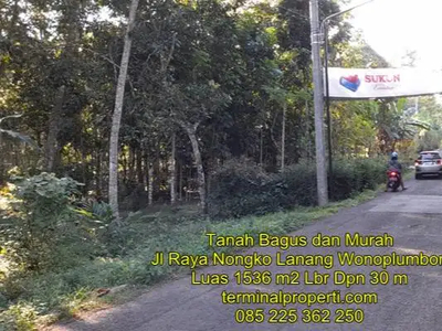 Tanah 1.536 m2 LD 30 m Jarak 30 m dr Jl Ry Nongko Lanang Wonolopo Mij
