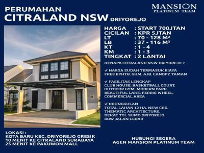 Rumah citraland nsw city driyorejo cbd kota baru gresik free biaya new