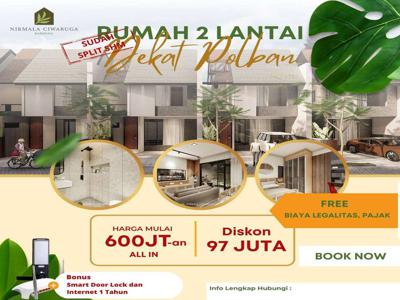 CLUSTER 2 LANTAI DEKAT ECO PESANTREN DT NIRMALA CIWARUGA 600 JUTAAN.