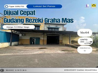 DIJUAL GUDANG HOOK REZEKI GRAHA MAS, SEI PANAS