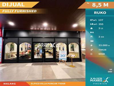 Dijual Ruko Full Furnish 3 Lantai di Elpico Villa Puncak Tidar Malang