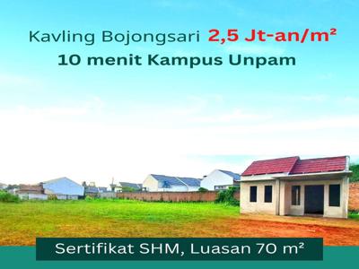 Dijual Tanah Kavling Bojongsari 10 Menit Kampus Unpam