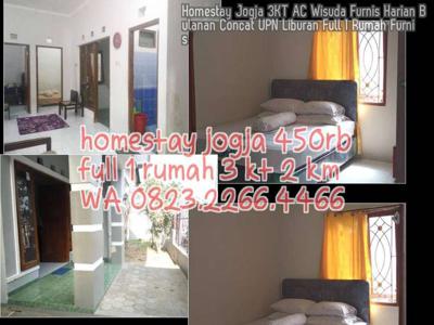 Homestay Jogja 3KT AC Wisuda Furnis Harian Bulanan Concat UPN Liburan