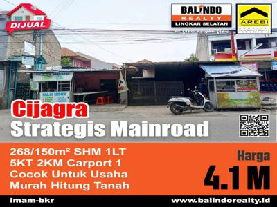 JUAL RUMAH HITUNG TANAH JL CIJAGRA SAYAP BUAHBATU