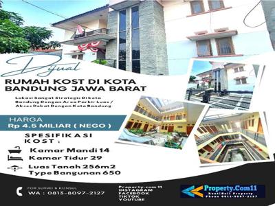 Jual Rumah Kost 3.5 lantai Di pusat Kota Bandung jawa barat