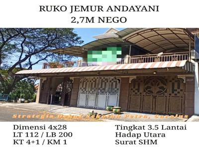 MURAH Lokasi RAMAI STRATEGIS Ruko Jemur Andayani Surabaya SHM Nego
