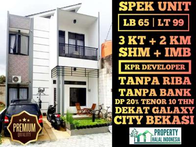 Rumah Syariah Modern LT. 99m2 SHM KPR Developer Dkt Galaxy City Bekasi