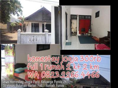 Sewa Homestay Jogja Parki Keluarga Furnis 2KT Strategis Bulanan Harian