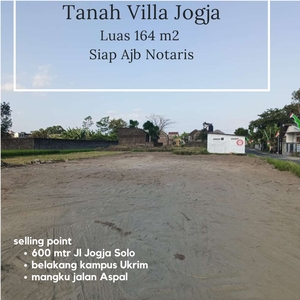 600 Meter Jl Jogja Solo, Peruntukan Villa Ready AJB Notaris