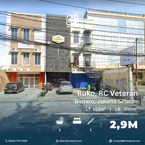 DIJUAL RUKO DI VETERAN BINTARO - PESANGGRAHAN JAKARTA SELATAN