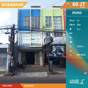Disewakan Ruko Strategis di Jl Gajayana Lowokwaru Malang