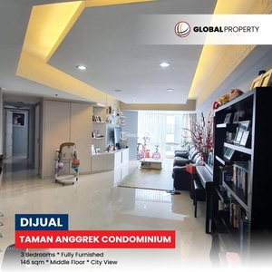 Dijual Apartemen Fully Furnished, Middle Floor, 3 Bedroom Taman Anggrek Condominium - Jakarta Barat