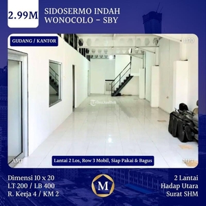 Dijual Gudang LT 200/LB 400 Kantor Sidosermo Indah Wonocolo Prapen Jemur Strategis Row 3mbl - Surabaya Jawa Timur