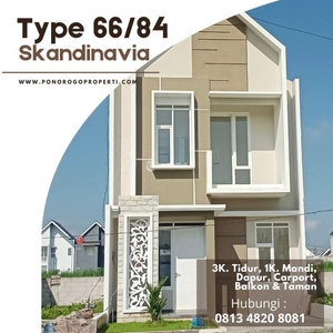 Dijual Rumah 2 Lantai LT84 LB66 3KT 1KM Syariah - Kota Ponorogo Jawa Timur