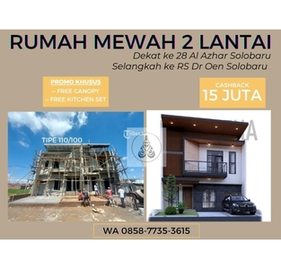 Dijual Rumah Cluster Exclusive Barat Solobaru Dekat Al Azhar Solobaru - Sukoharjo Jawa Tengah
