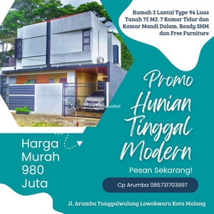 Dijual Rumah LT75 LB94 7KT 7KM Siap Huni Harga Terjangkau - Malang Jawa Timur