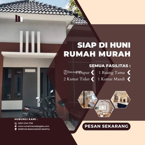 Dijual Rumah Tipe 45 LT95 2KT 1KM Lokasi Strategis Siap Huni - Bantul Yogyakarta