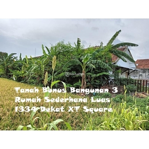 Dijual Tanah Bonus Bangunan 3 Rumah Sederhana Luas 1334 Dekat XT Square - Sleman Yogyakarta