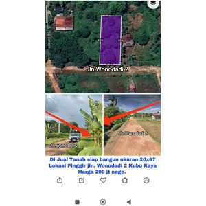 Dijual Tanah Murah Siap Bangun LT940 m2 Harga Nego - Kubu Raya Kalimantan Barat