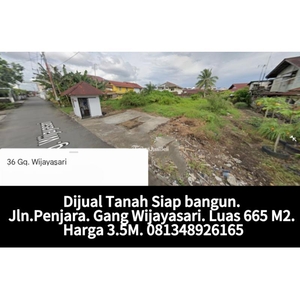 Dijual Tanah Siap Bangun Luas 665m2 di Jalan Penjara Gang Wijayasari - Pontianak Kalimantan Barat