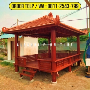 Gazebo Pantai 3x4 Kayu Kelapa Minimalis - Cimahi Jawa Barat