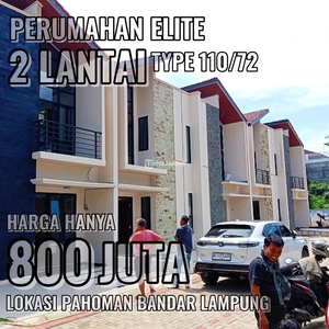 Jual Rumah 2 Lantai Tipe 110/72 di Pahoman - Bandar Lampung