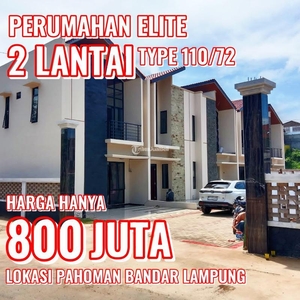 Jual Rumah 2 Lantai Tipe 110/72 Perumahan Mewah di Pahoman - Bandar Lampung