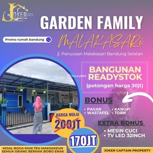 Jual Rumah Hunian Nyaman LT55 LB30 2KT 1KM Siap Huni Lokasi Strategis, Cashback 30 Juta Tersedia - Bandung Jawa Barat