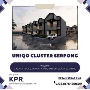 Jual Rumah Murah Cluster 3KT 2KM Lokasi yang Strategis dan Bebas Banjir Dekat BSD Kav 60 - Tangerang Selatan Banten