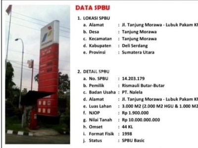 SPBU Masih Aktif lokasi PREMIUM di Jalan Lintas Sumatera Medan Lubuk Pakam - Deli Serdang Sumatera Utara
