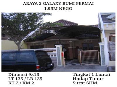 Dijual Rumah Araya Galaxy Bumi Permai Surabaya 1.95M Nego Siap Huni