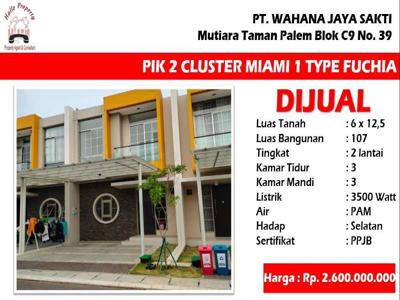 DIJUAL Rumah PIK 2 Cluster Miami 1 Type 6×12,5