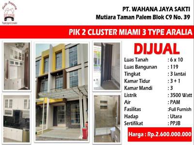 DIJUAL Rumah PIK 2 Cluster Miami 3 Type 6×10